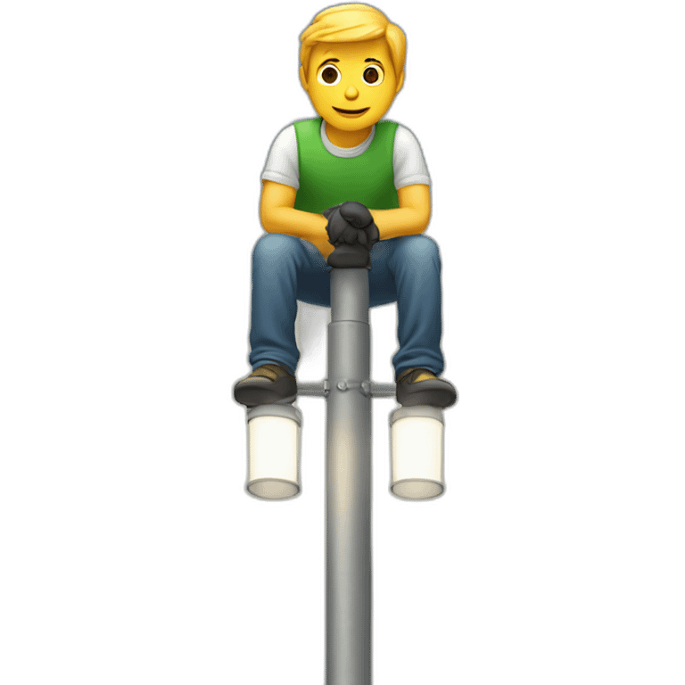 man sitting on a traffic lighr emoji