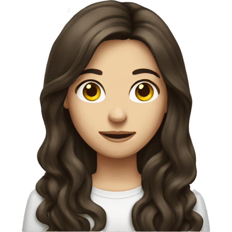 brunette girl long hair with cigarette emoji