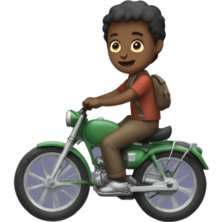 a boy riding 3series emoji