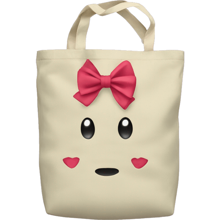 Canva tote bag with bows on it emoji