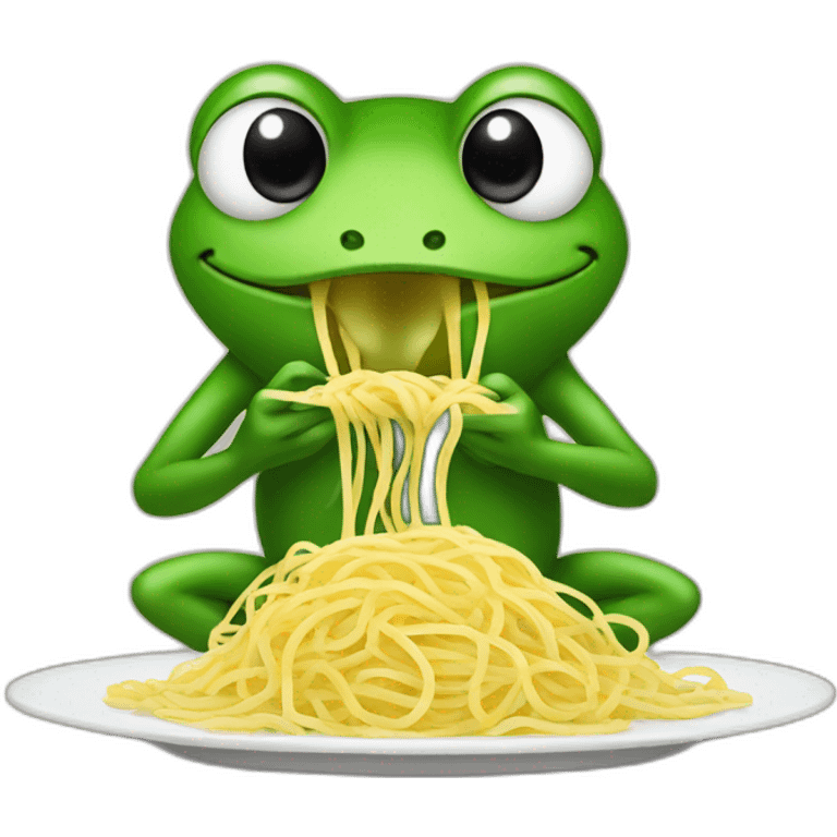 frog eating spaghetti emoji