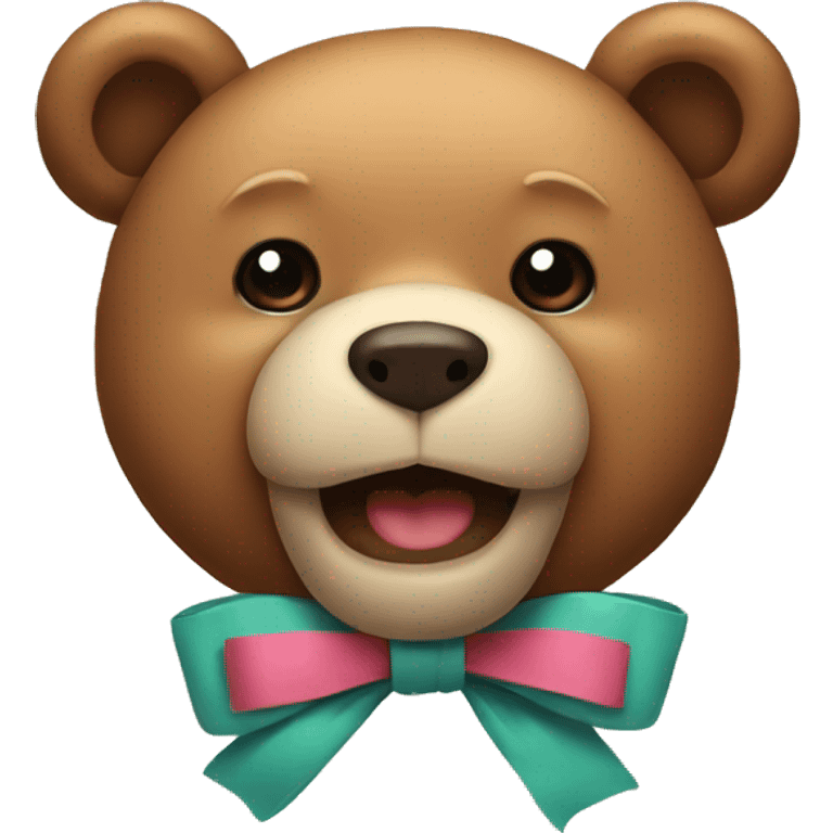 Bear with bow emoji