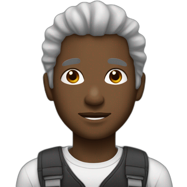 black african young man with grey and white hair and a goatie emoji