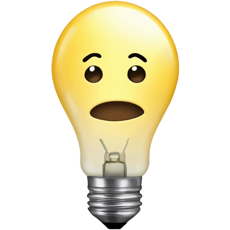 Cute face light bulb emoji