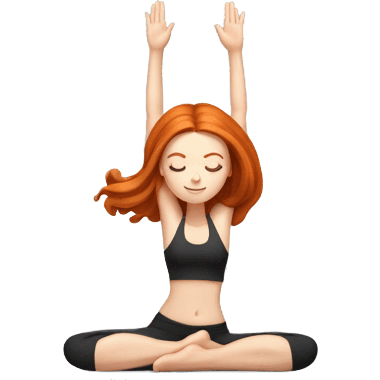 White girl redhead in a yoga position  emoji