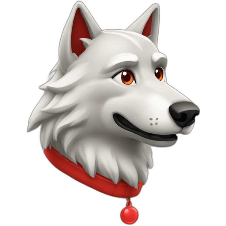 Un loup rouge  emoji