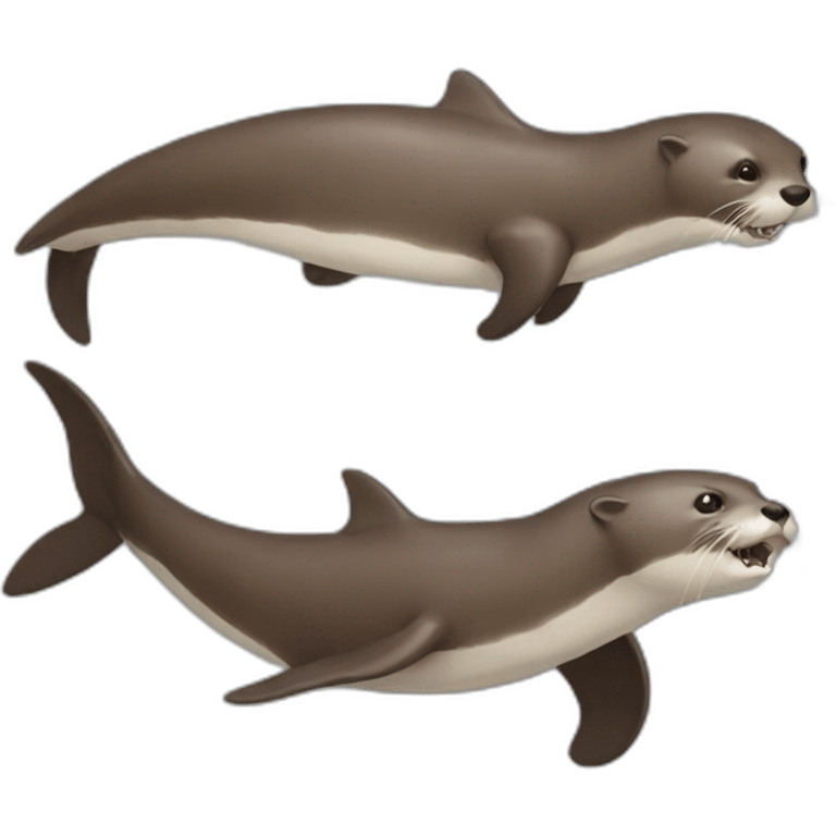 Otter on shark emoji