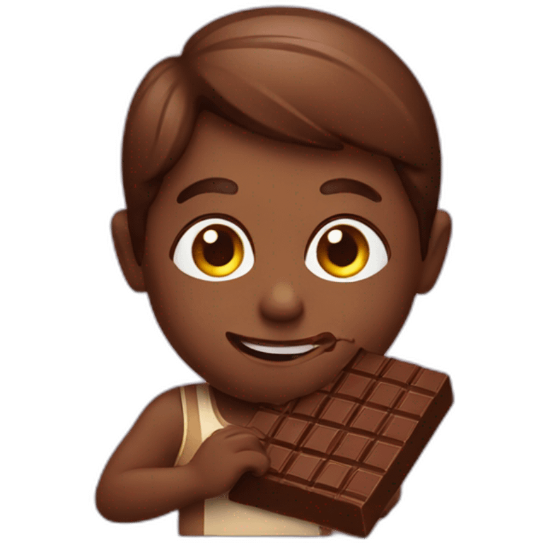 chocolate eating chocolate emoji