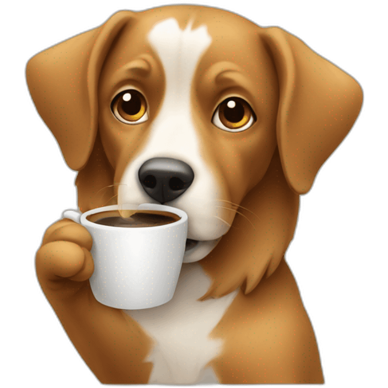 Dog drinking coffee  emoji