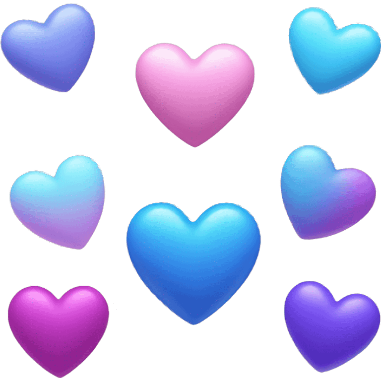 Pink blue and Purple Heart  emoji