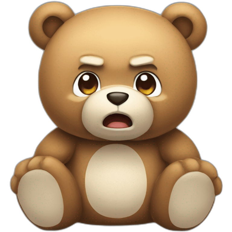 really angry cute cuddly bear toy emoji