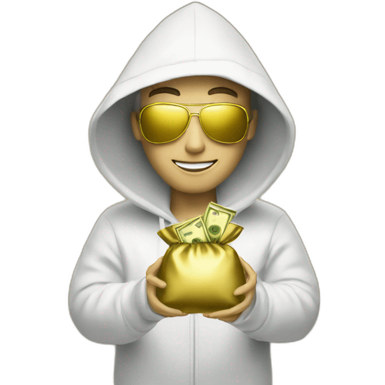 Hacker with money and gold emoji