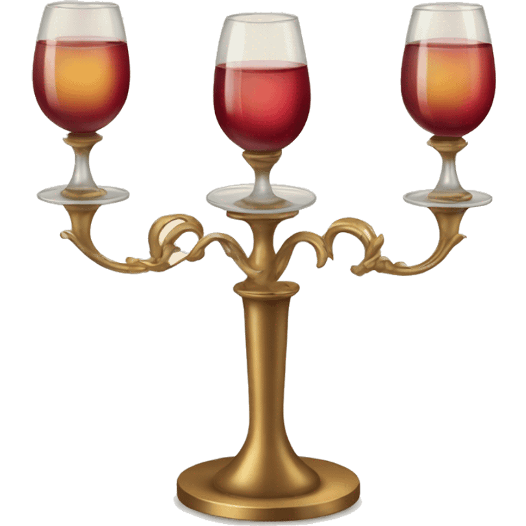 Vintage candelabra with wine glasses  emoji