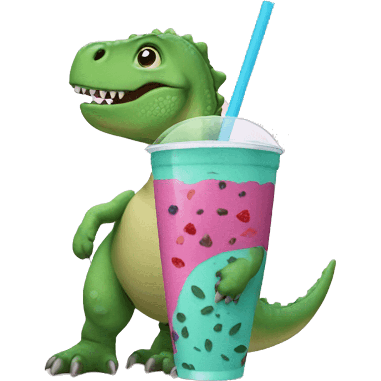 dino with smoothie emoji