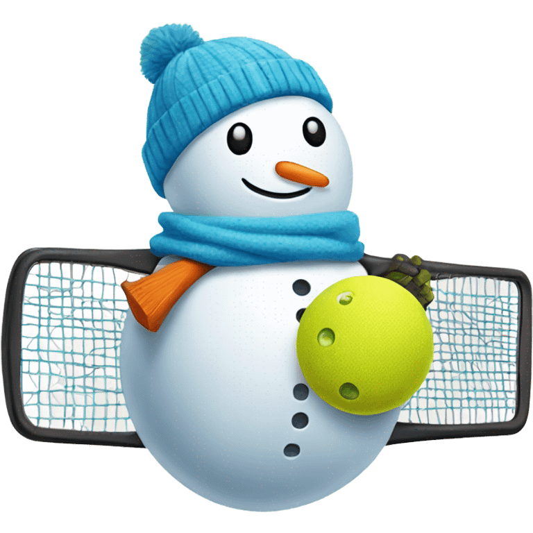 Snowman playing pickleball emoji