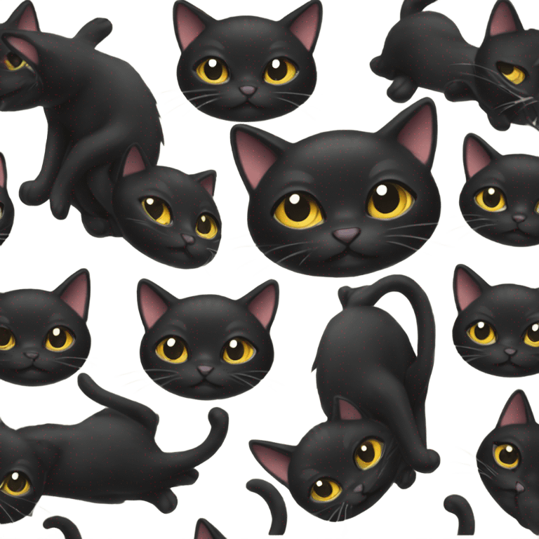 coquette black cat emoji