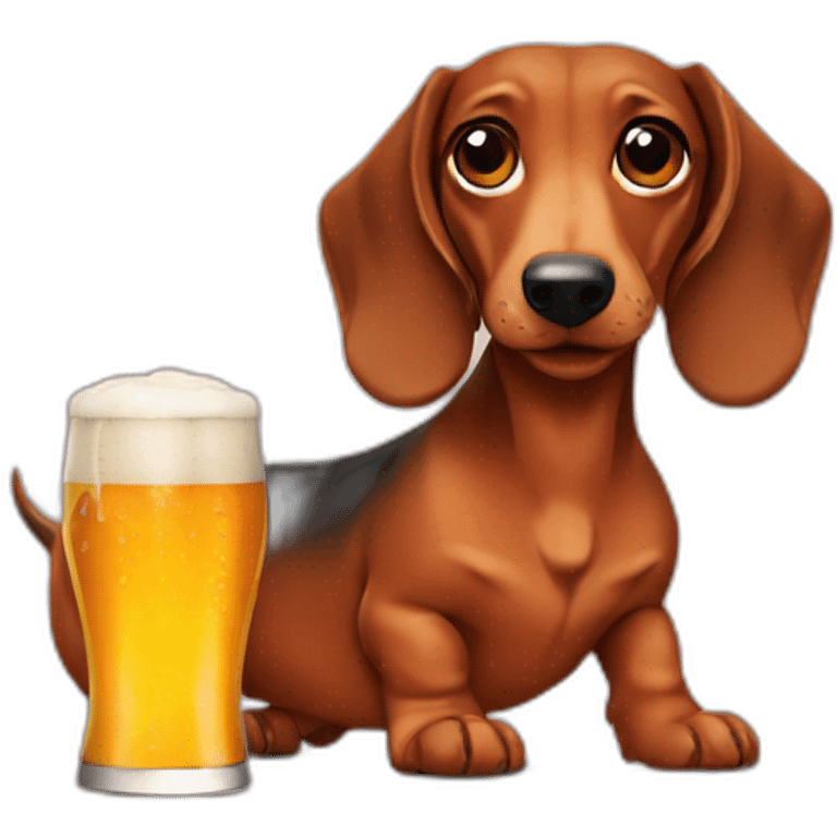 dachshund beer emoji