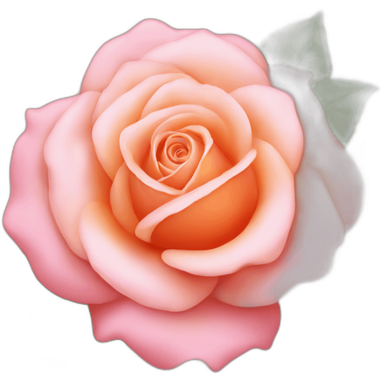 Pink rose with peach 512x512px emoji