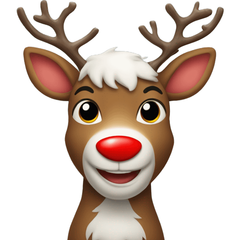 cute happy red nosed reindeer emoji