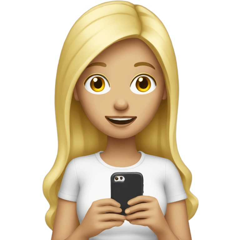 Blonde Girl on her phone  emoji