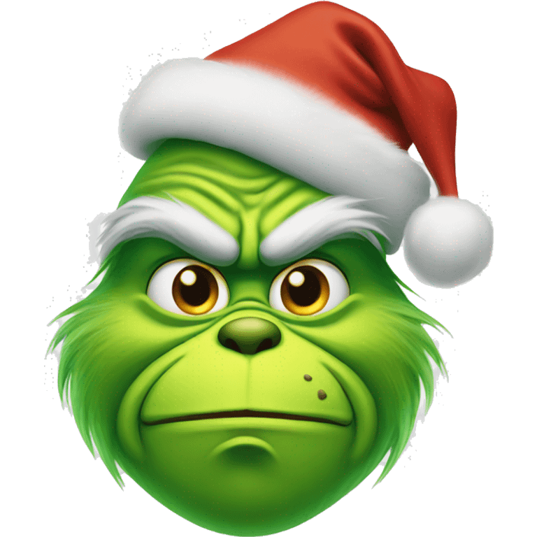 Grinch with christmas hat emoji