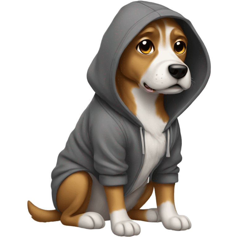 Dog wearing a hoodie emoji