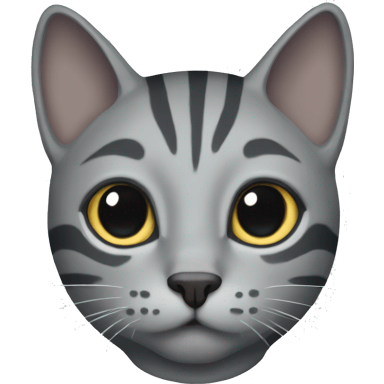 grey cat with dark grey stripes emoji