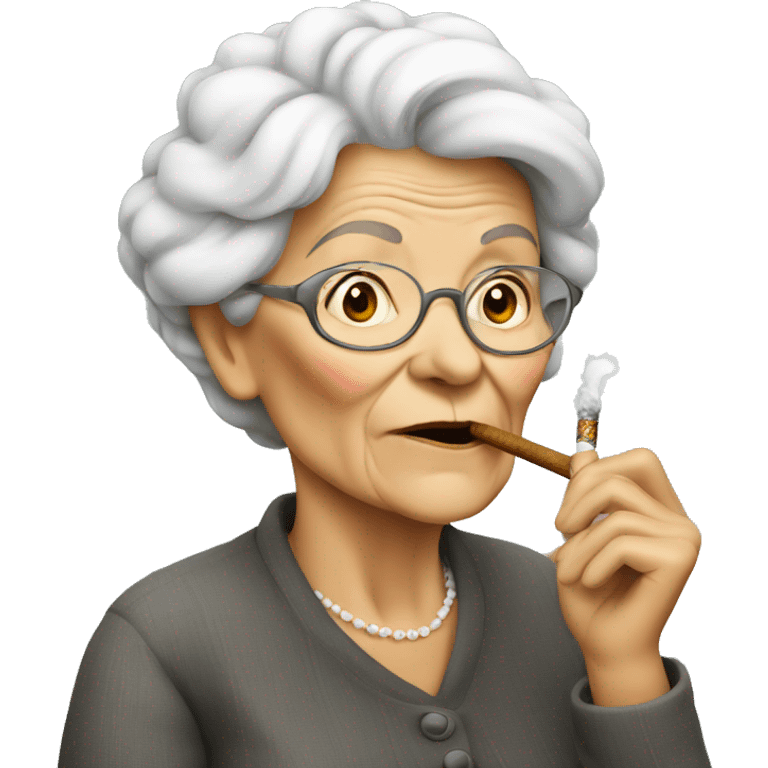 Old lady smoking  emoji