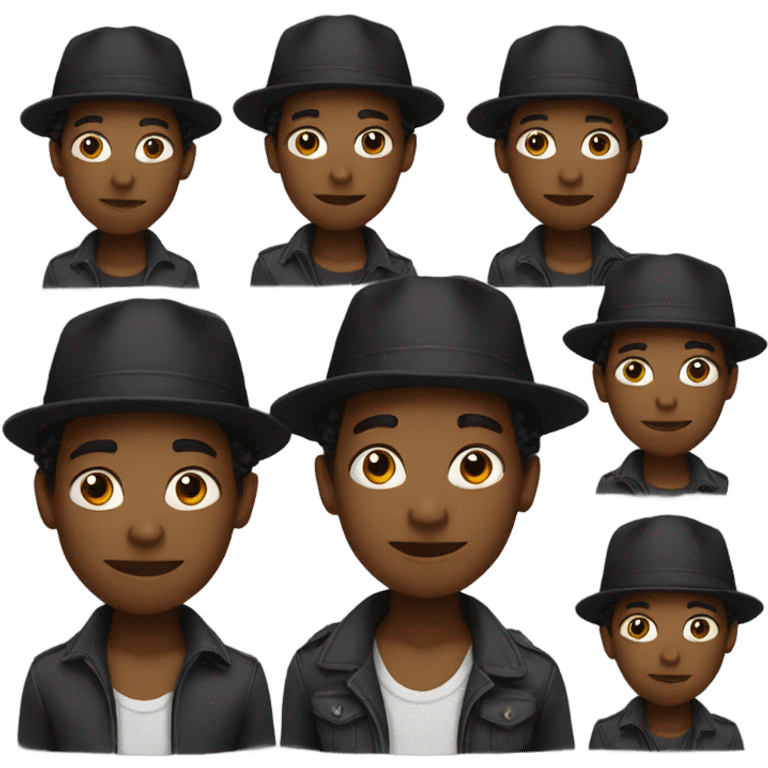 Black boys in hats and boots emoji