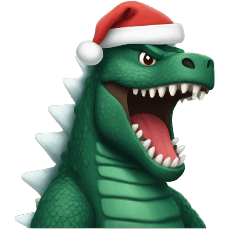 Christmas Godzilla emoji