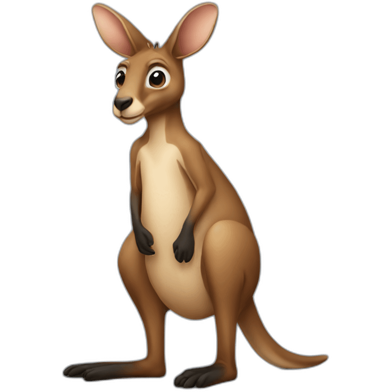 kangaroo with black shirt emoji