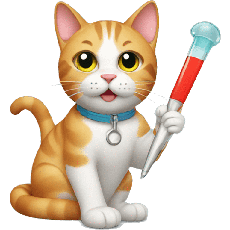 cat holding thermometer  emoji