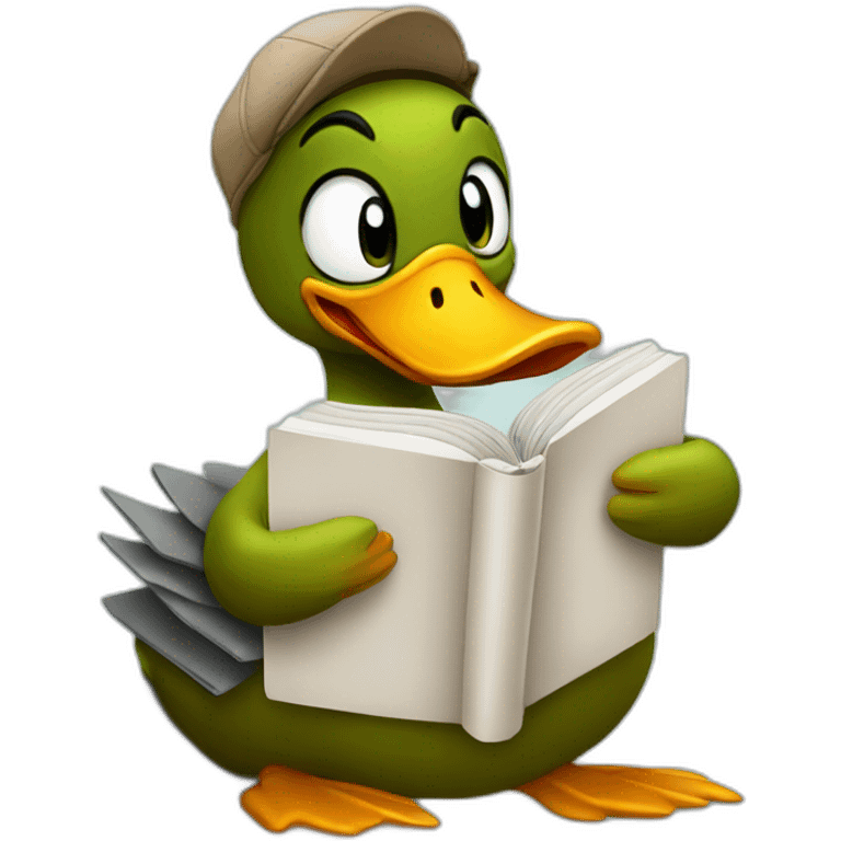 duck reading a book emoji