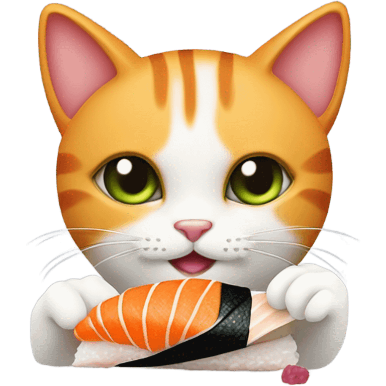 cat eat sushi emoji