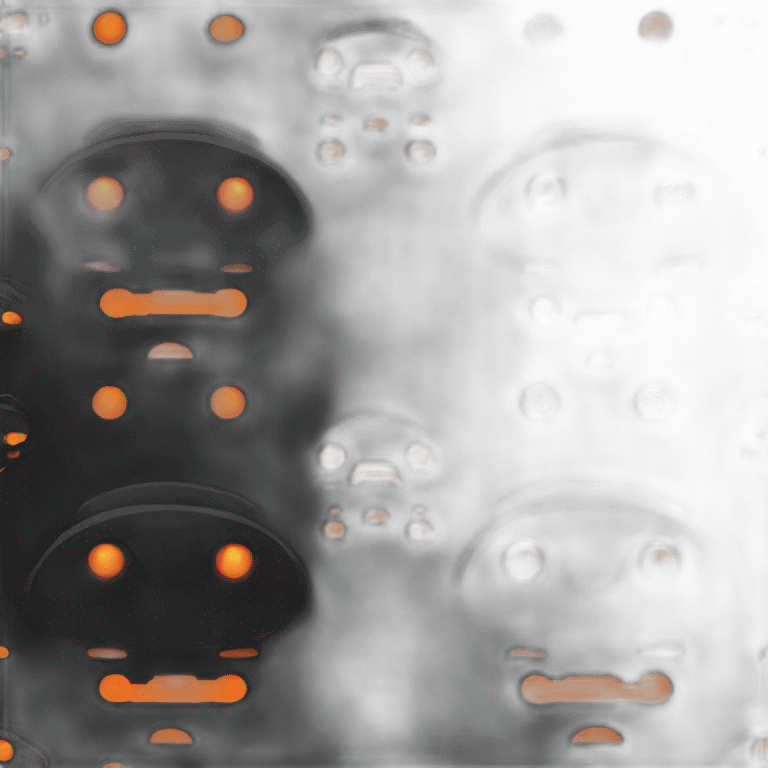 alien face black with orange details minimal cyberpunk emoji