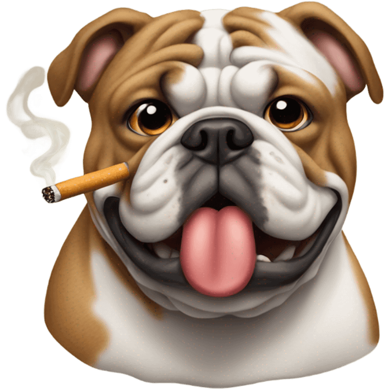 english-bulldog-smoking emoji