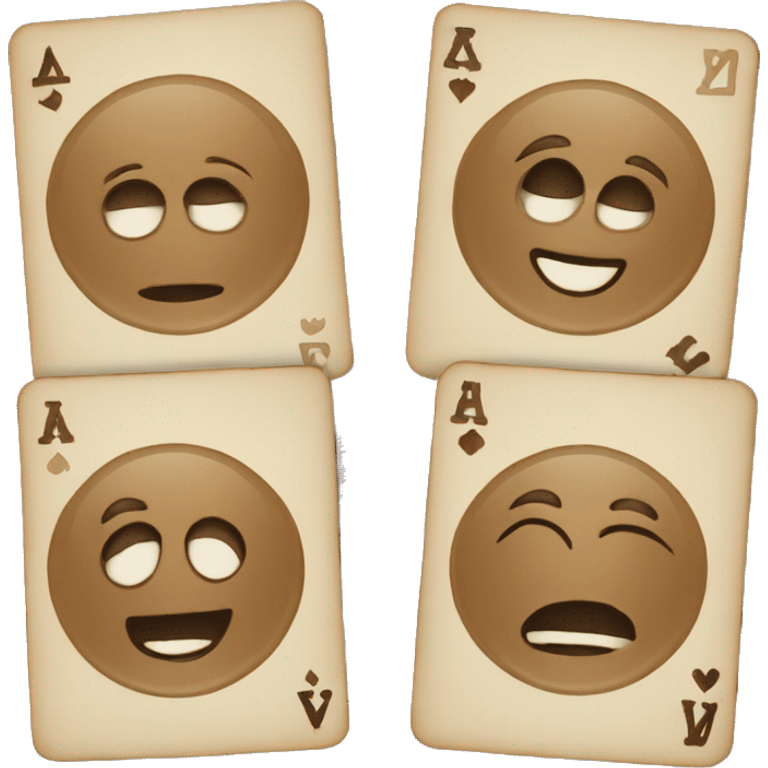 Beige and brown vintage deck of five cards emoji