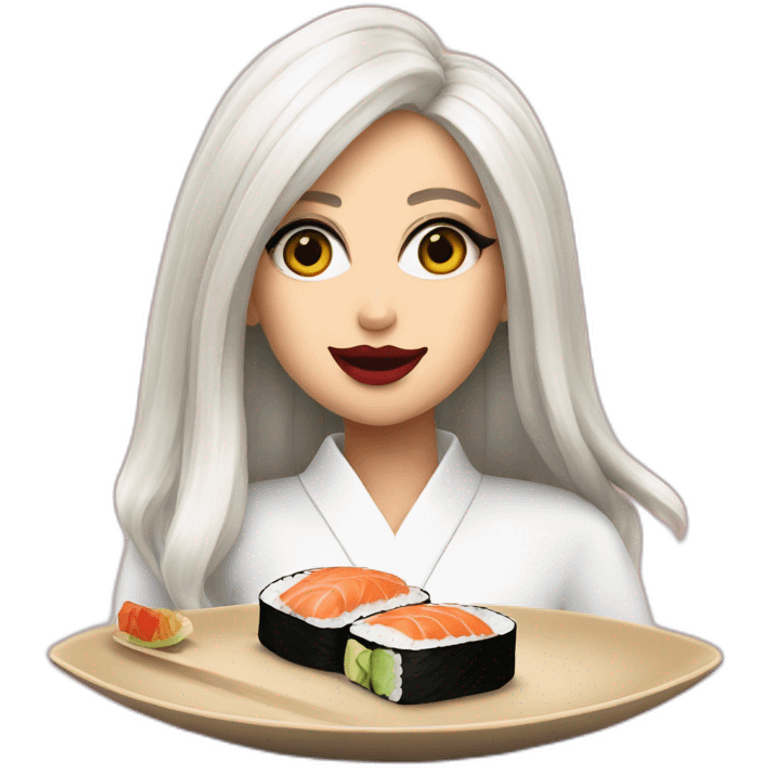 Lady gaga eat sushi emoji