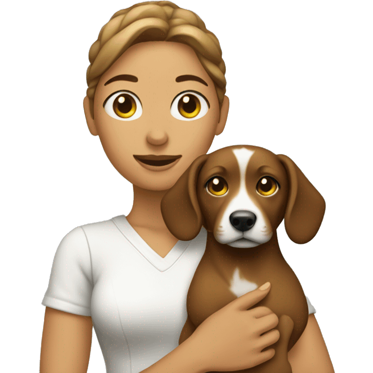 Women holding a dog emoji