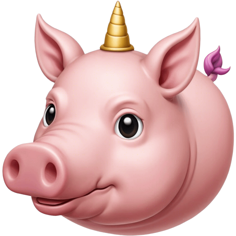 tête de licorne sur un corps de cochon  emoji