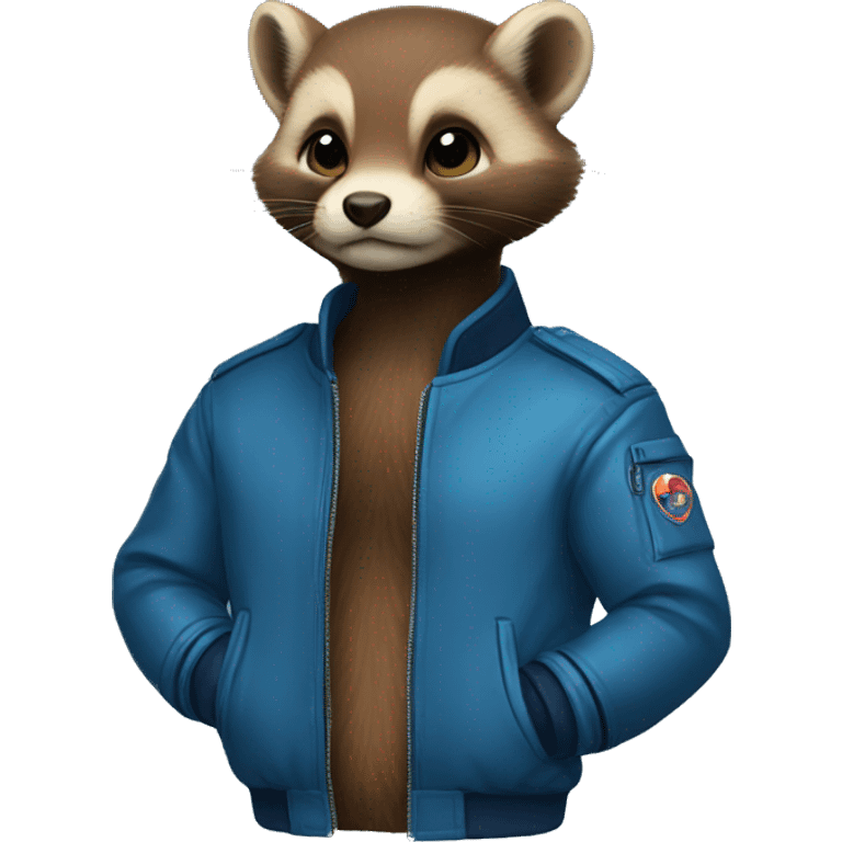 marten in a blue bomber jacket emoji