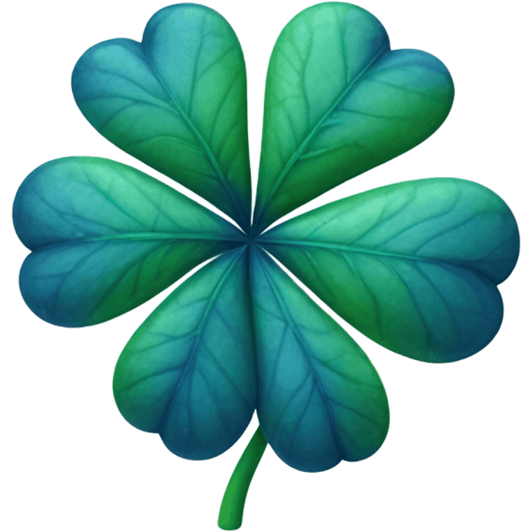 Four leaf blue clover emoji