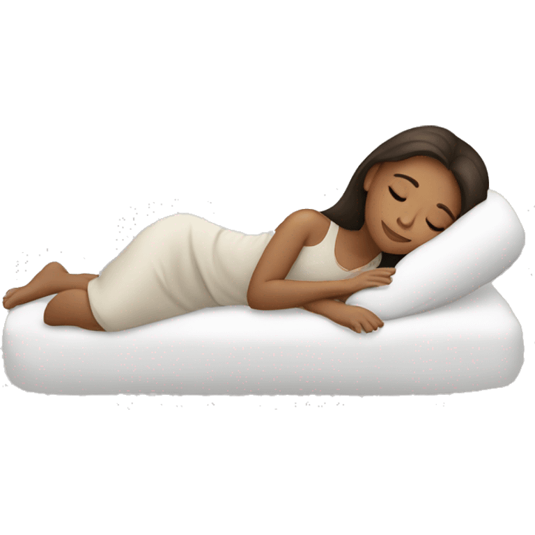 Brunette girl sleeping emoji