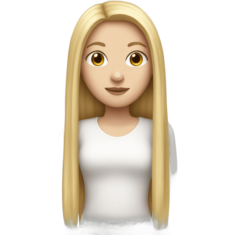 white girl with blonde straight long hair  emoji