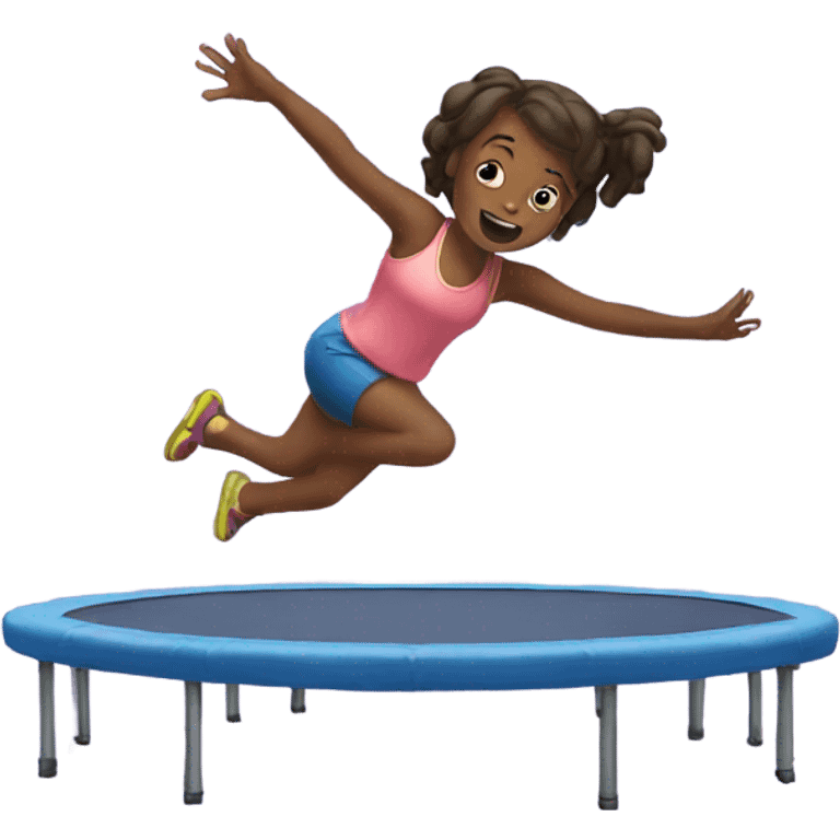 Girl on trampoline	 emoji