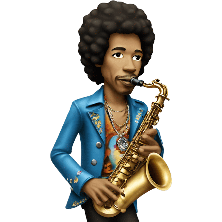 Jimi Hendrix playing a saxophone emoji