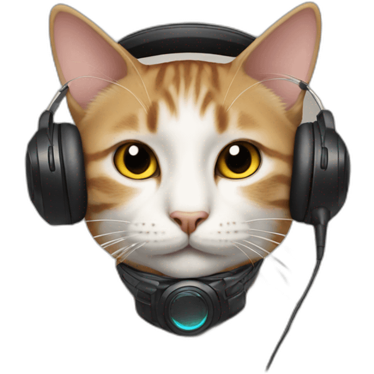 cat with dj emoji