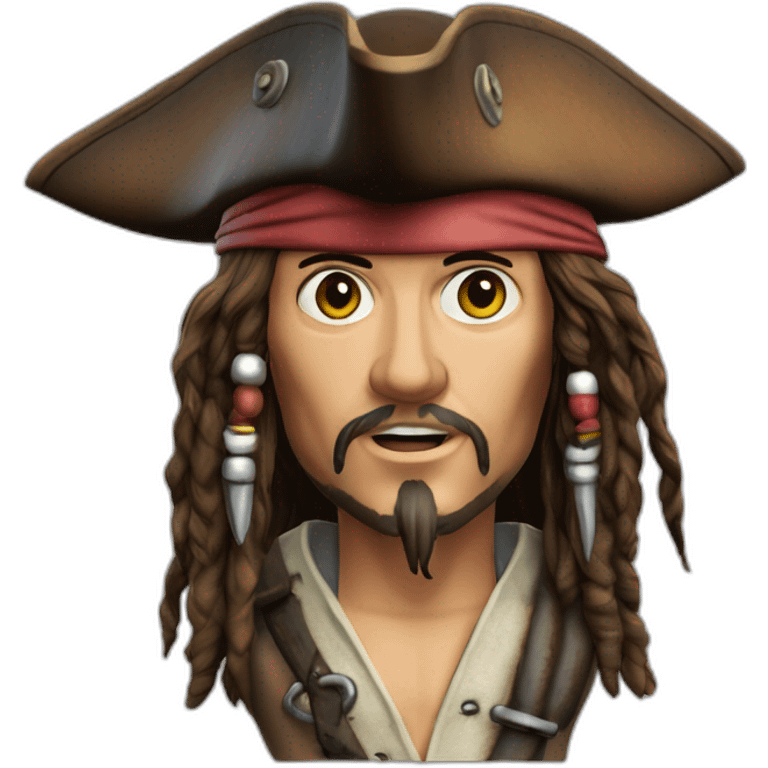 Jack Sparrow 3d ,морщины детализация, cinematic experience, realistic emoji