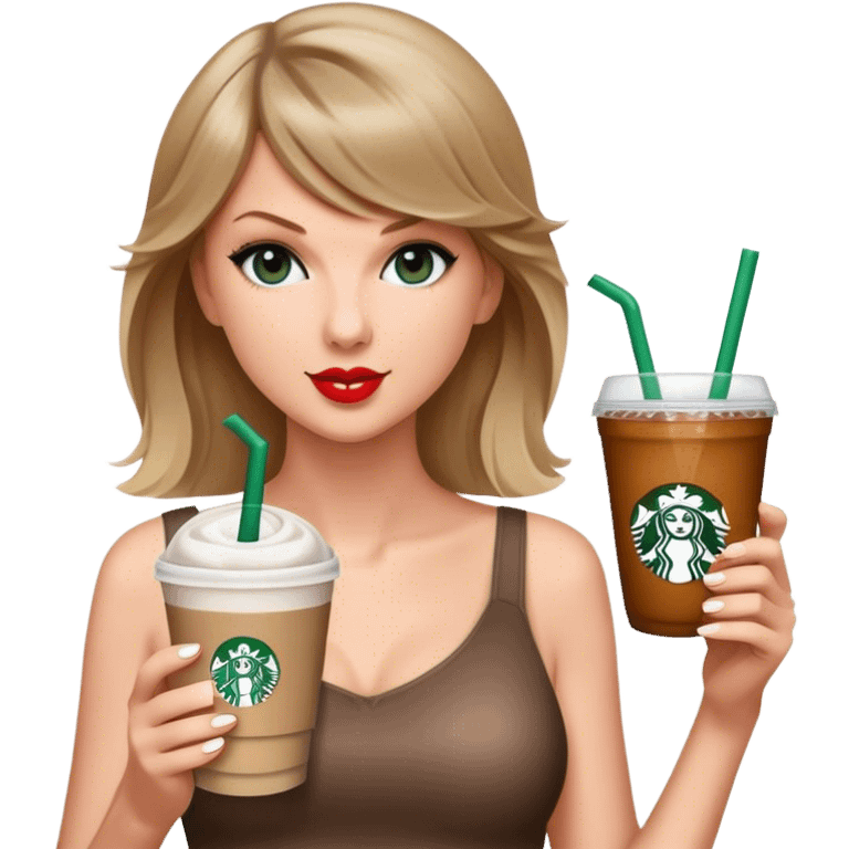 Taylor swift with a Starbucks drink  emoji