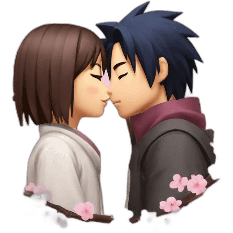 sakura　and　sasuke　kiss emoji